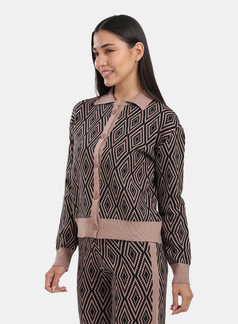 Carina Diamond Pattern Lounge Cardigan - Image 3
